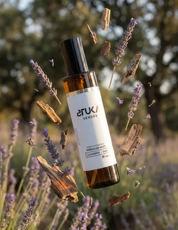 Notas botánicas de lavanda y madera en nuestro aromatizante relajante stuka senses