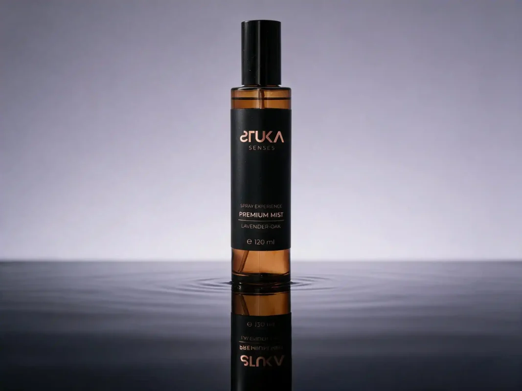 Lavender Oak 120ml de STUKA SENSES, botella negra con notas de lavanda y roble para una atmósfera relajante