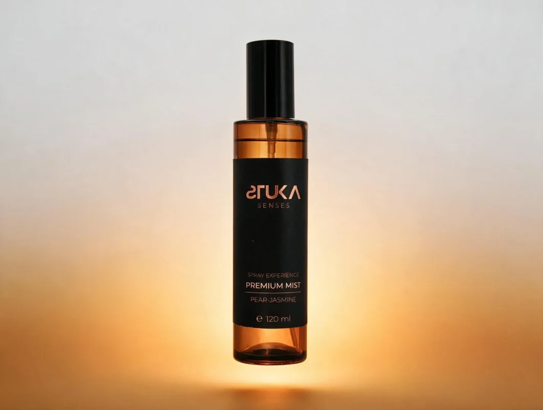 Pear & Jasmine 120ml de STUKA SENSES, botella negra con notas florales y frutales frescas para tu espacio